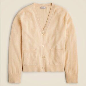 NWT J.Crew Cashmere patch-pocket cardigan Sz XXS Heather Sand